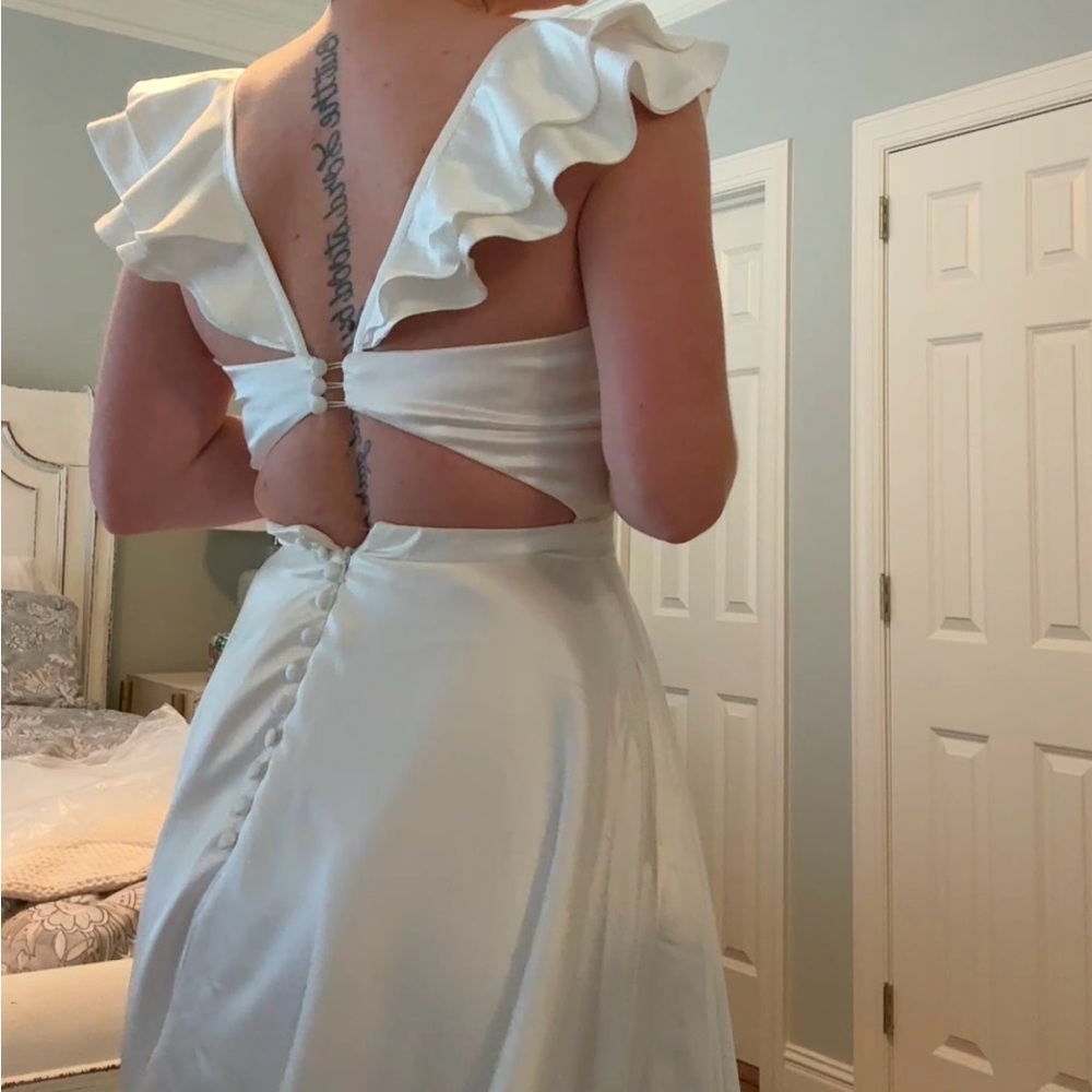 Satin wedding dress- BRAND NEW. Only worn to try on
